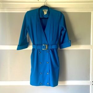 Vintage Teal Suit Dress